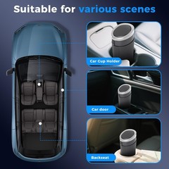 Keria Car Trash Can Bin with Lid – Mini Car Garbage Can Cup Holder-Small Leak…