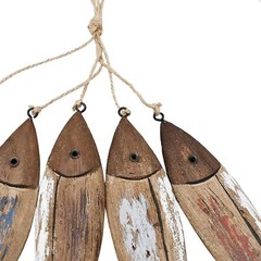 Set of 5 Wood Fish Decor Wall Hanging Wood Fish Decorations Nautical Ornaments