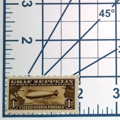 US Graf Zeppelin Postage Stamp Sticker Vintage Airship Europe Pan America Decal