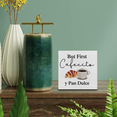 Country But First Cafecito Y Pan Dulce Wood Box Sign Decor Desk Sign Coffee Bar
