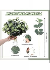 Tigeen 100 Pcs Artificial Eucalyptus Stems Tall 11.8 Inch Tall Faux Eucalyptus