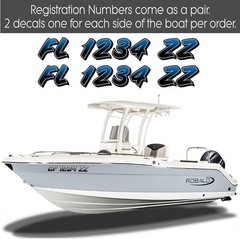 Boat Registration Numbers & Letters 2 Pack Custom 3″ Boat & Jetski PWC Stickers