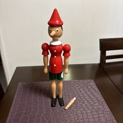 Collectible Wooden Pinocchio 12” Doll w/Interchangeable Noses Made In Italy GUC