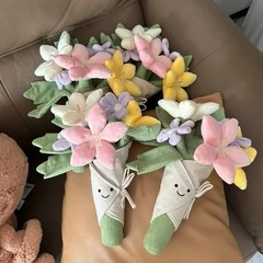 Bouquet Jelly cat Flowers Toy kid Girl Birthday Wedding Gift Doll with tag & bag