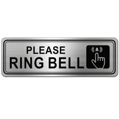 Stainless Steel Metal Door Sign 9x3in Self Adhesive Doorbell Sign Door Plate
