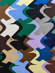 Vintage Gorgeous Hand Woven Peruvian Wool Weaving Tapestry Kilim Rug 144×106 Cm