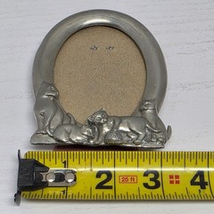 Seagull Pewter Cat Photo Frame Canada 1992 BOXED Oval 3×4″