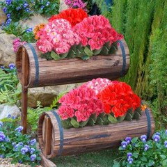 1-3X Artificial Geraniums UV Resistant Silk Flower Outdoor Garden Porch Vase Red