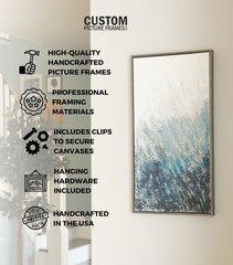 30×24 Canvas Frame Gold Solid Wood Floater Frame Width 1 Inches | Interior Frame