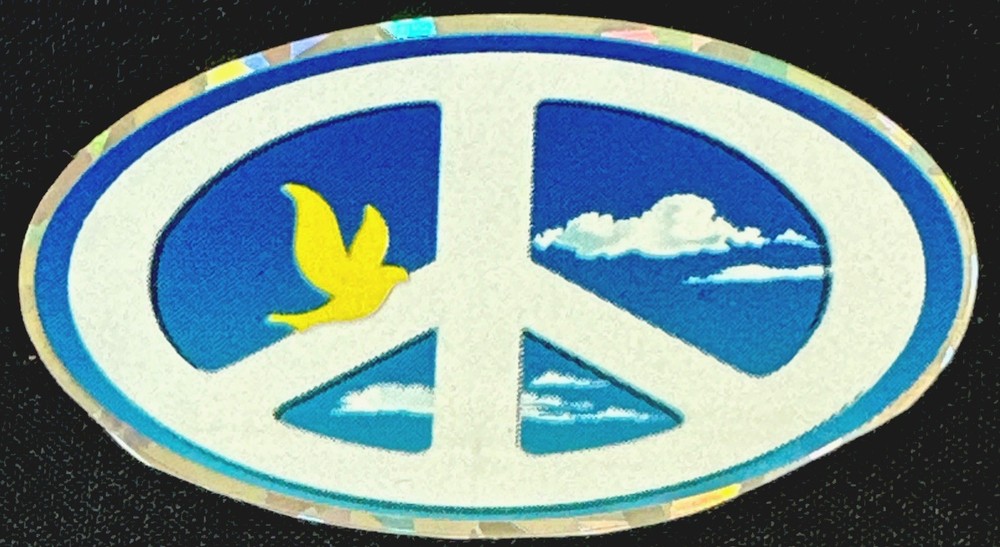 PEACE STICKER✨🕊️☮️💙☮️🕊️✨3 1/2” X 2”✨PRISM✨GLOSSY✨WATERPROOF✨VINTAGE✨💫