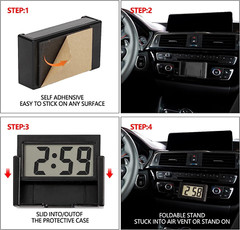 Small Digital Clock, Mini Car Dashboard Clock Battery Operated, Car Truck Dashbo