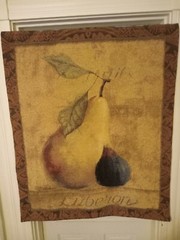 Pear And Fig Tapestry Signed By Fabrice Villeneuve 35″ x 42″ Art In Motion
