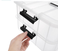 BTSKY 2 Layer Stack & Carry Box, Plastic Multipurpose Portable Storage NEW