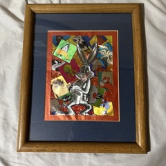 Looney Tunes Bugs Bunny and Friends Framed and Matted foil art print 12 X 15
