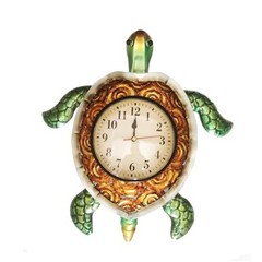 Turtles Wall Clock Turtle Decor for Kitchen Teal green sea turtles deco Green