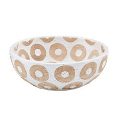 Mud Pie White Terracotta Bowl, Small, 3 1/2″ X 10″ Dia small 3 1/2″ x 10″ dia
