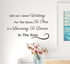 Wall Decal Quote Life Rain Happiness Home Interior Vinyl Decor gz434