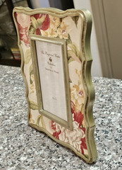 RAYMOND WAITES 4×6 Photo Frame Floral Fabric French Country Shabby Cottage