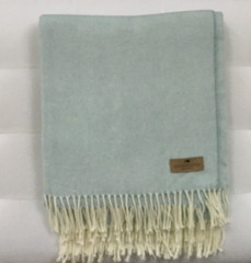 Ballard Designs CLASSIC HERRINGBONE Throw ~Glacier~ Blanket Soft & Cozy $159 NWT