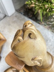Three Set Of Musicians Wood Carved Statue for Home Decor, Gift Collectible