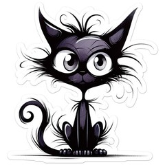 Cute Big Eyes Cat – Vinyl Decal Sticker – Car Window Laptop – ebn11013