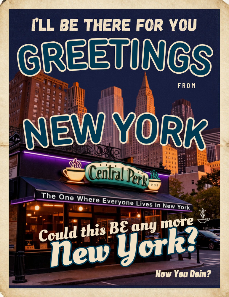 Friends Postcard Style Wall Collage Poster Print