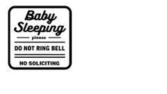 4″ Baby Sleeping Do Not Ring Doorbell No Soliciting Sign for Front Door glass