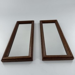 Vintage Home Interiors Homco Wood Wall Accent Mirrors Pair MCM Rustic Decor
