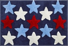 – Bath Rug, 100% Polyester Quick-Dry with Non-Slip Latex Back, Patriotic Star
