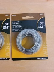 2 Pack 30lb #3 x 25-ft Braided Picture Galvanized Wire Decor Wreathes Mirrors