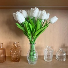 20Pcs Tulips Artificial Flowers Real Touch 13.5″ PU Faux Flowers Tulip Stems …