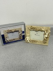 Cherub Angel Floral Doves Photo Picture Frame Ornate Fits 3.5 X 5