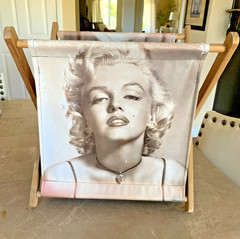 Marilyn Monroe Print Canvas & Wood Folding Magazine Rack Knitting Storage Bin