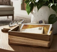 *NEW* 8″L x 6″W x 3″H Teak Wood Box Natural – Threshold – Studio McGee