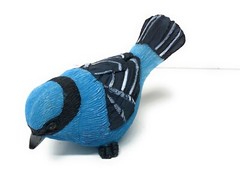 Set of 3 beautiful Masked Blue Birds, small size 3″ tall x 4″ long x 2″ wide