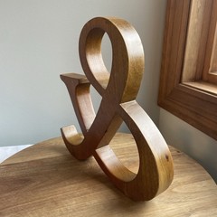 Ampersand (“&”) Sign Symbol Wood Home Decor Free Standing 10”x 10”