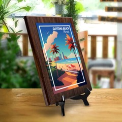 Daytona Beach Florida Decorative Wall Plaque With Easel Acrylic Stand