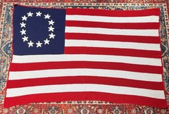 Betsy Ross American Flag Crocheted Sofa Throw Blanket 13 Stars Red White Blue