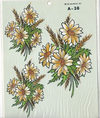 1981 Decorcal Water Slide Decals, Daisies and Wheat, 8″ x 6″ sheet, A-38