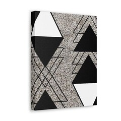 Wall Art Decor – Canvas Print Artwork – Black and White Triangular Colorblock