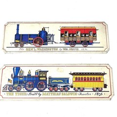 Vintage Train Wall Plaques Set Gen’l Washington 1836 Tiger Wood Railroad Decor