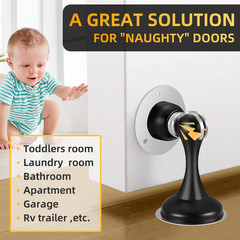 Magnetic Door Stop No Drilling Door Stop with 3D Adhesive Tapes Keep Door Open D