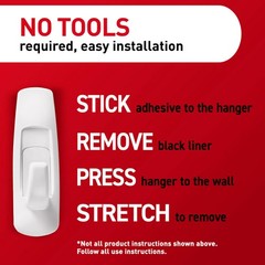 Command 5 lb Large Utility Hooks, 7 Hooks and 12 Strips, Large, White