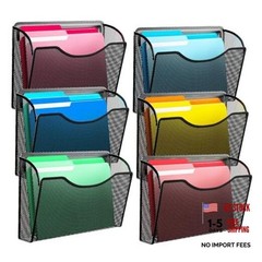 Wall File Organizer,Hanging Wall Mounted File Folder 6Pack Standard Black