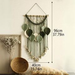 Macrame Leaves Wall Hanging Chic Feather Boho Macrame Wall Decor Handmade Tassel