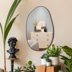 Unique Irregular Asymmetrical Wall Mirror for Living Room, Bathroom & Bedroom