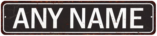 Any Name White on Black Personalized Man Cave Sign Custom Personal 104180001013