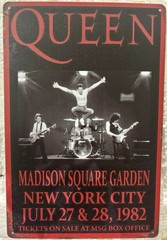 TIN SIGN 8×12 Queen Rock Roll Madison Square Garden Concert Freddie Mercury DD17