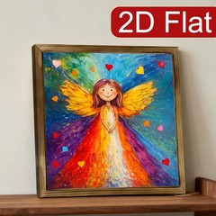 Colorful Galaxy Background Cute Rainbow Angel Cottage Kids Entryway Wall Sign