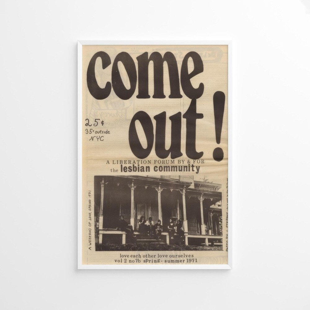 Feminist Lesbian Protest Poster Black White Photography Wall Art Print